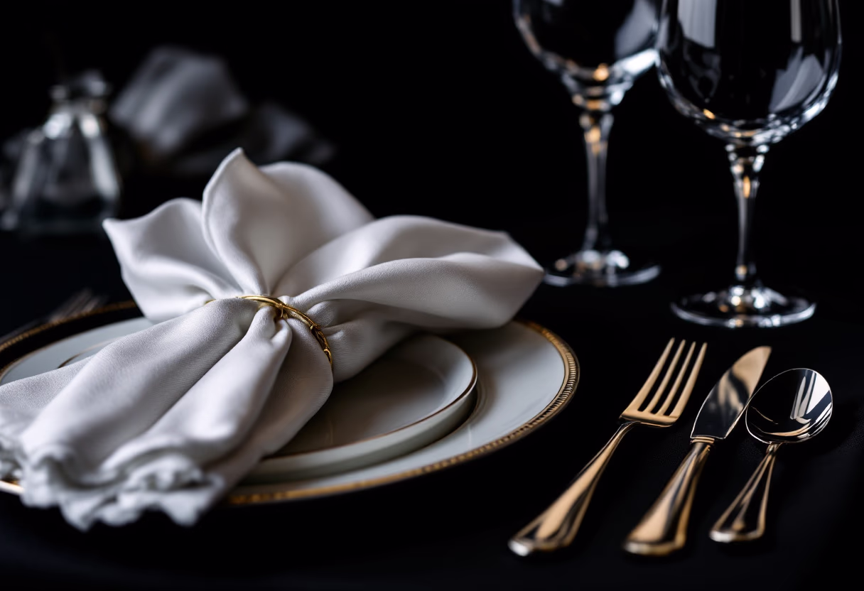 elegant table settings for an event planning service