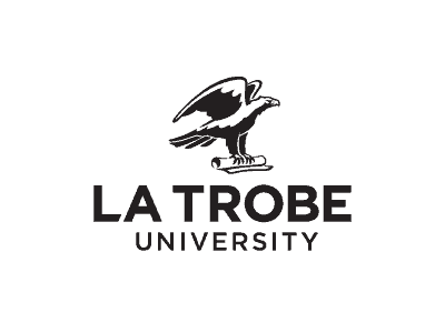 La Trobe University logo with stylized bird above the university name.