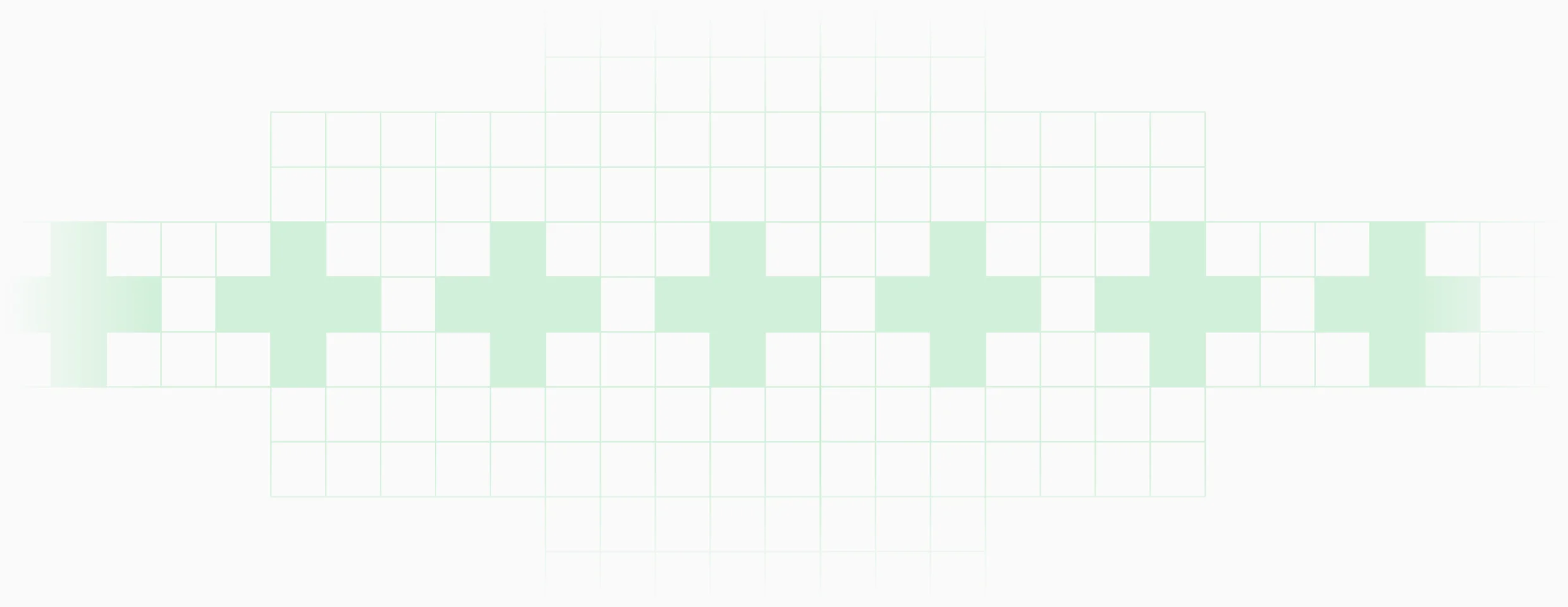 Abstract pattern of light green plus signs formed by faint grid squares on a white background.