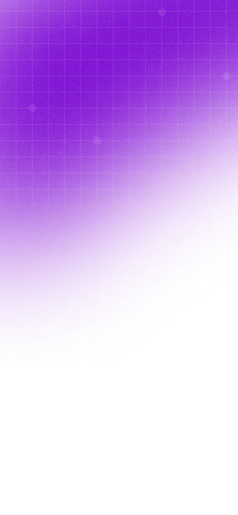 Gradient background fading from purple grid at the top to white at the bottom.