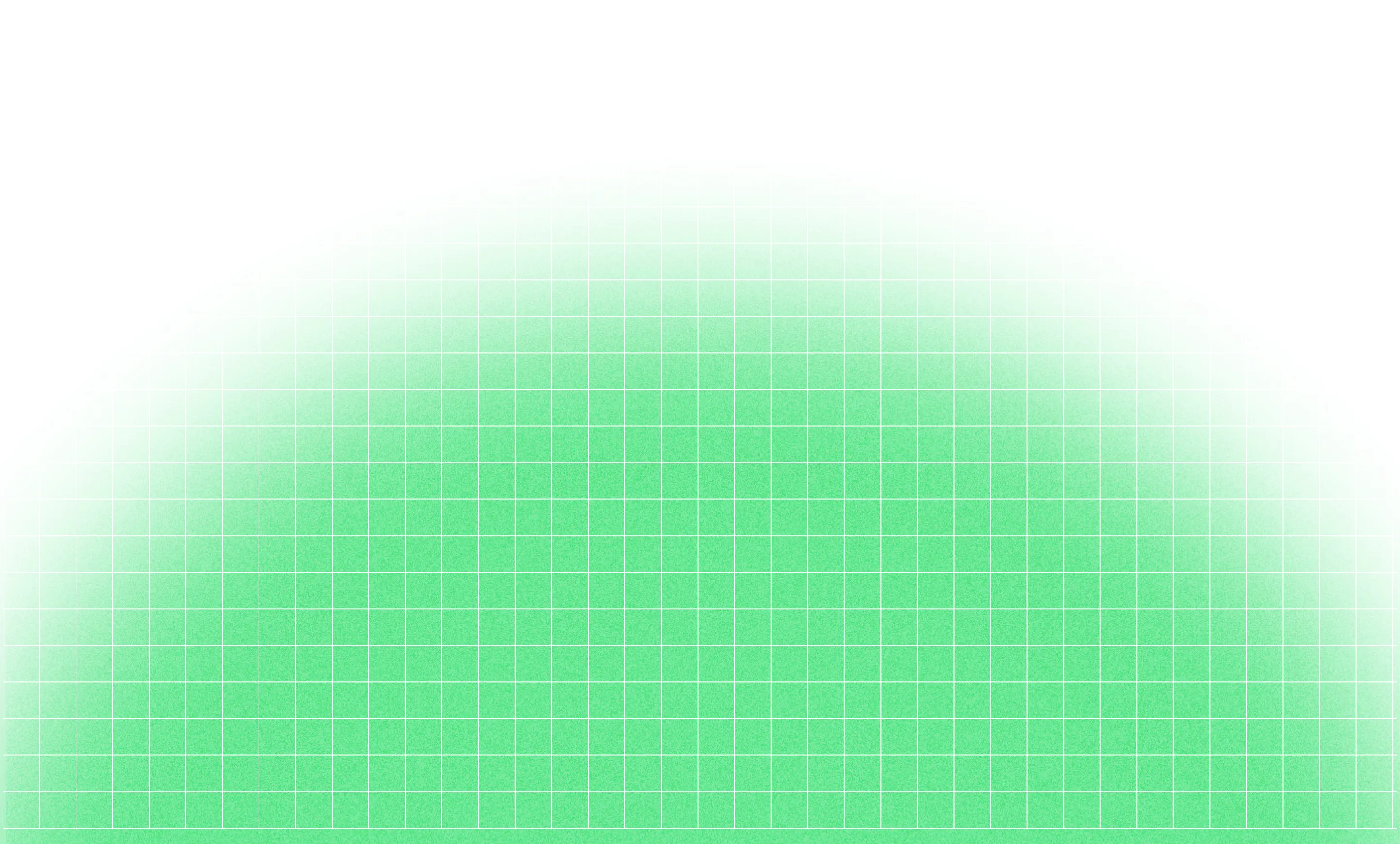 Green grid pattern fading into white background with a subtle pixel texture.