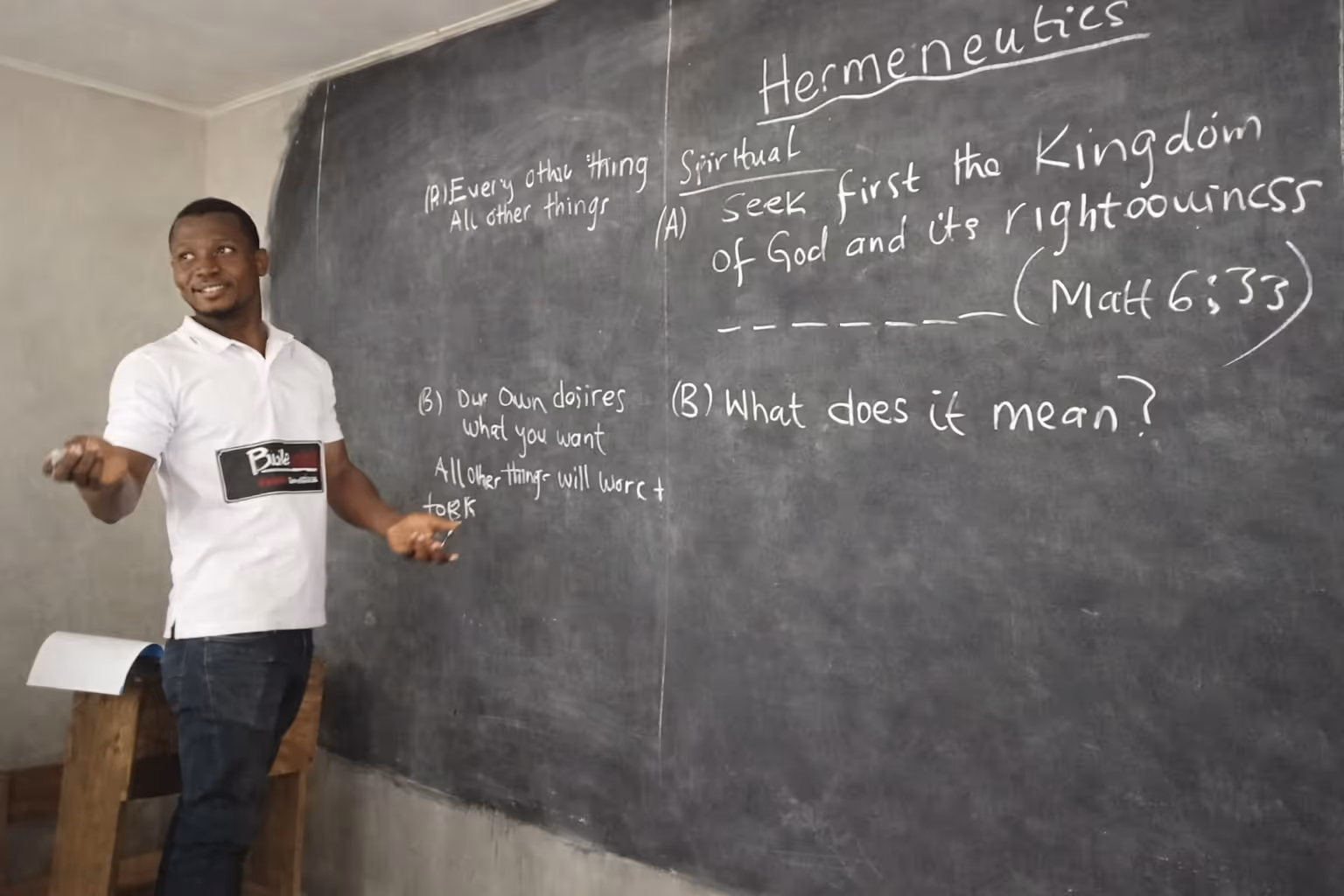 image of parents and staff discussing enrollment