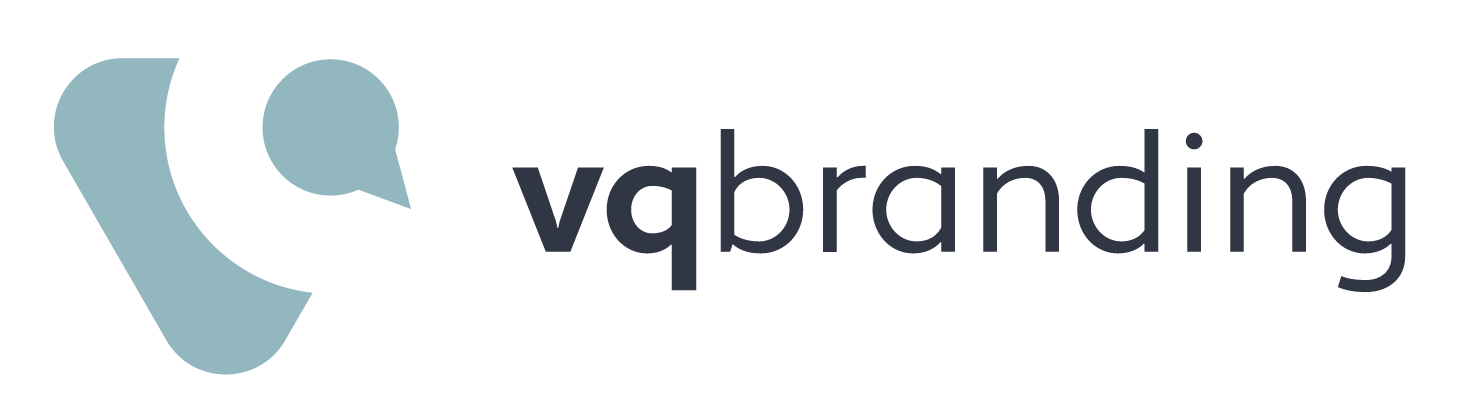VQ Branding company logo with stylized V and Q icon in light blue and black text.