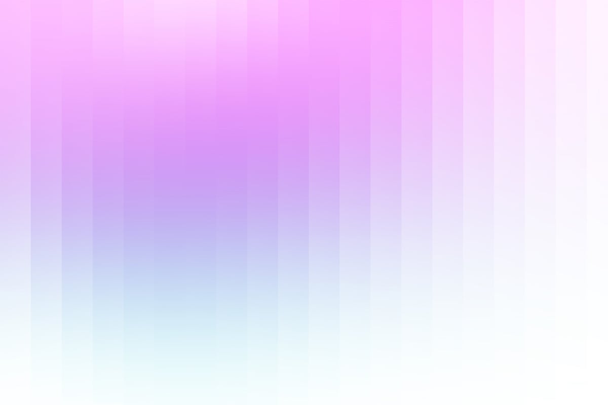 Gradient background with vertical stripes blending pink, purple, and light blue tones fading to white at the bottom.