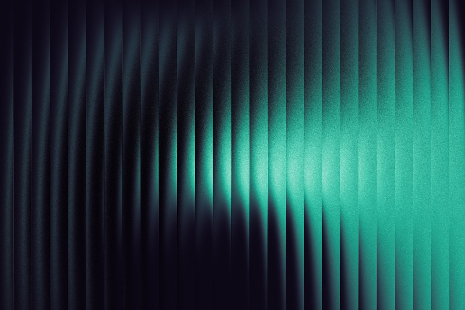 Abstract vertical striped pattern with gradient teal and black shades creating a wave-like effect.