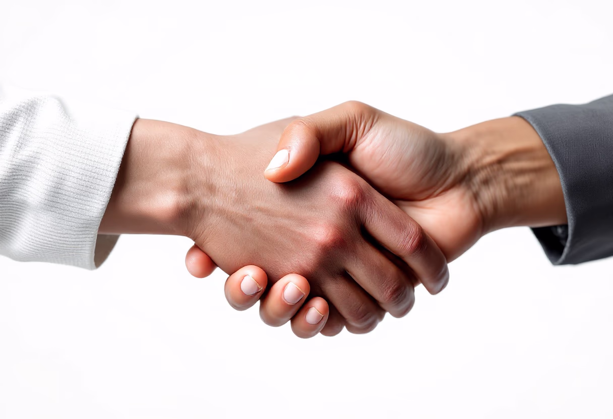 [background image] a handshake (for an ai cybersecurity company)