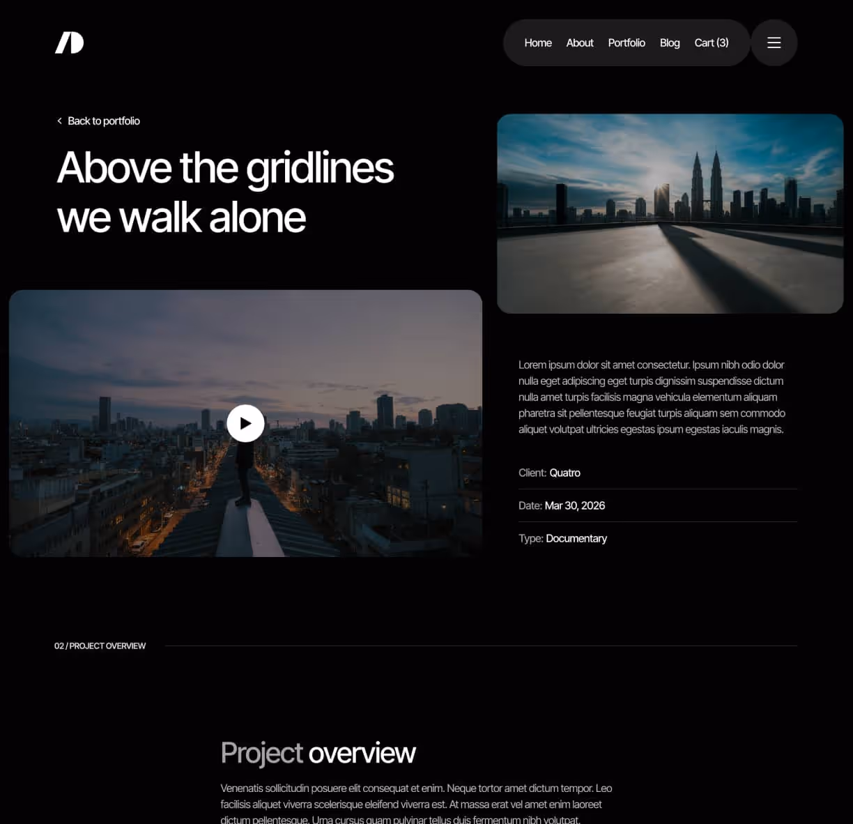 Cinemaflow - Portfolio Single Page - Ultimate Video Agency Webflow Template