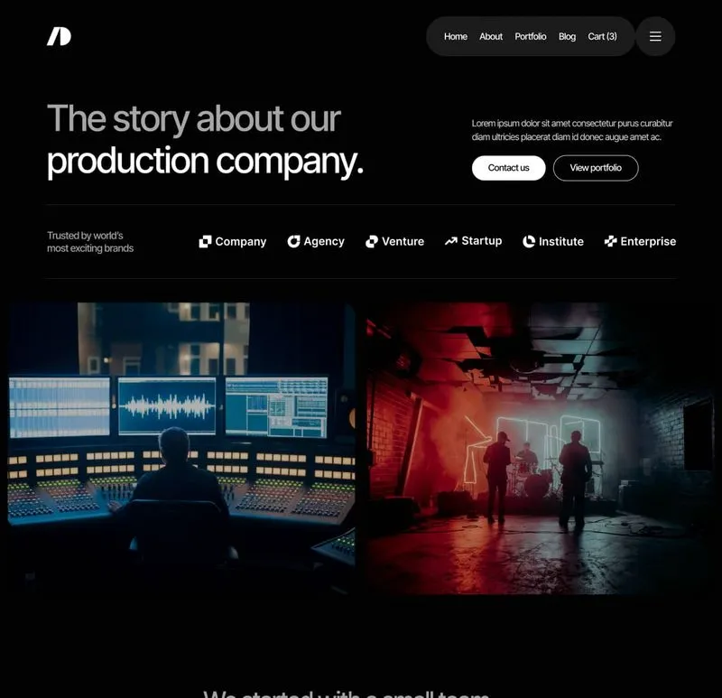 Cinemaflow - About Page - Ultimate Video Agency Webflow Template