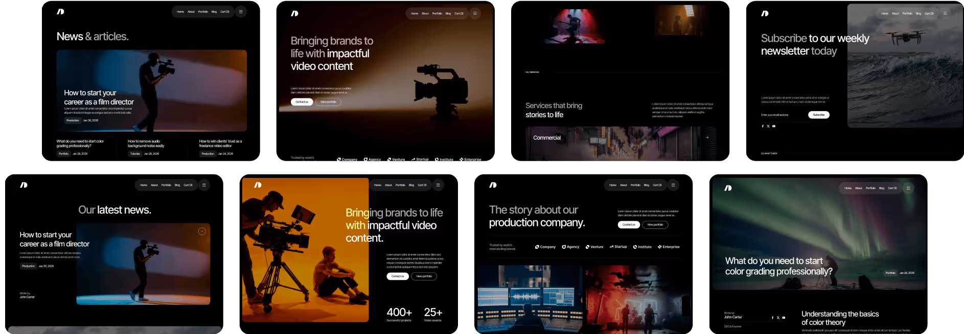 Cinemaflow - Template Pages - Ultimate Video Agency Webflow Template