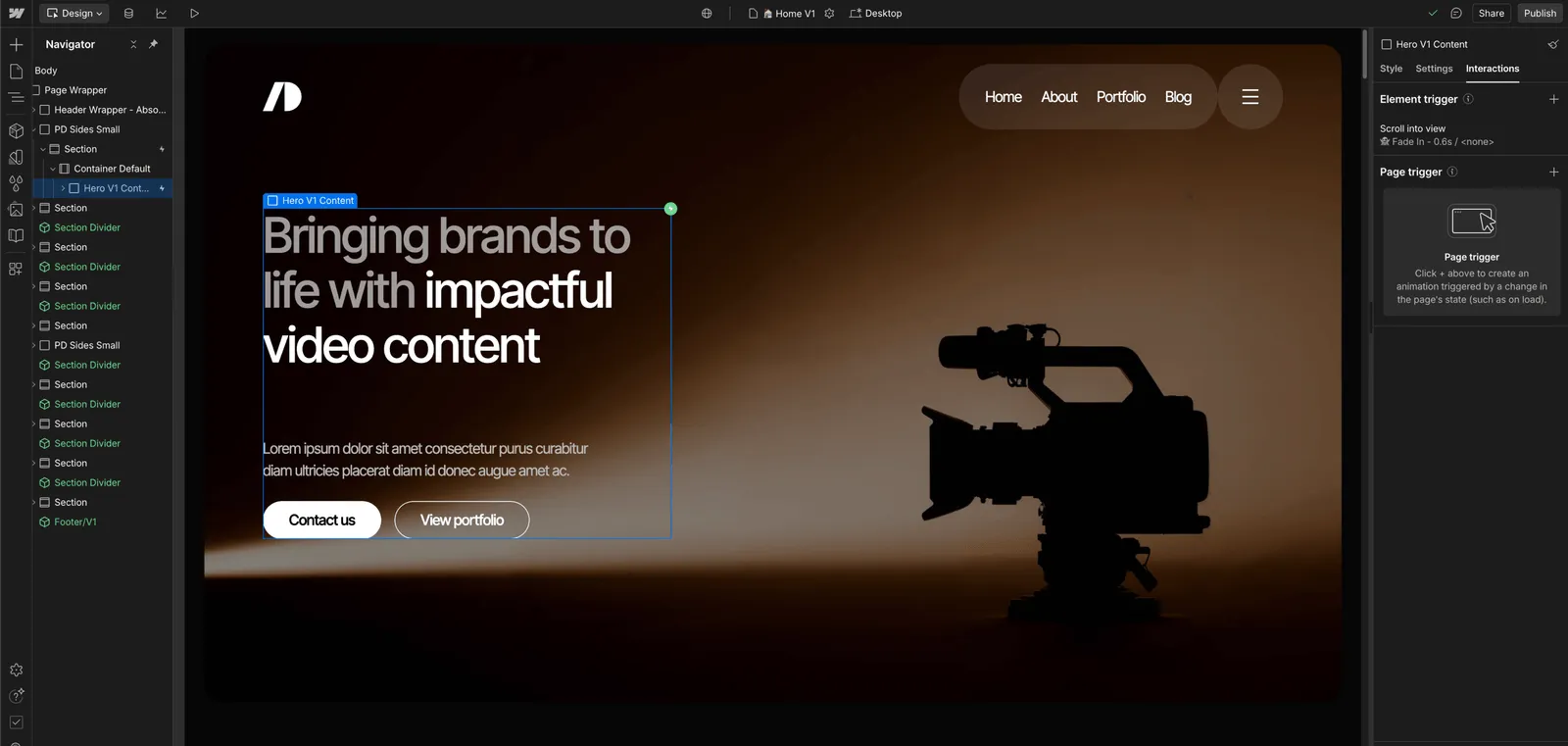 Animations - Cinemaflow Webflow Template