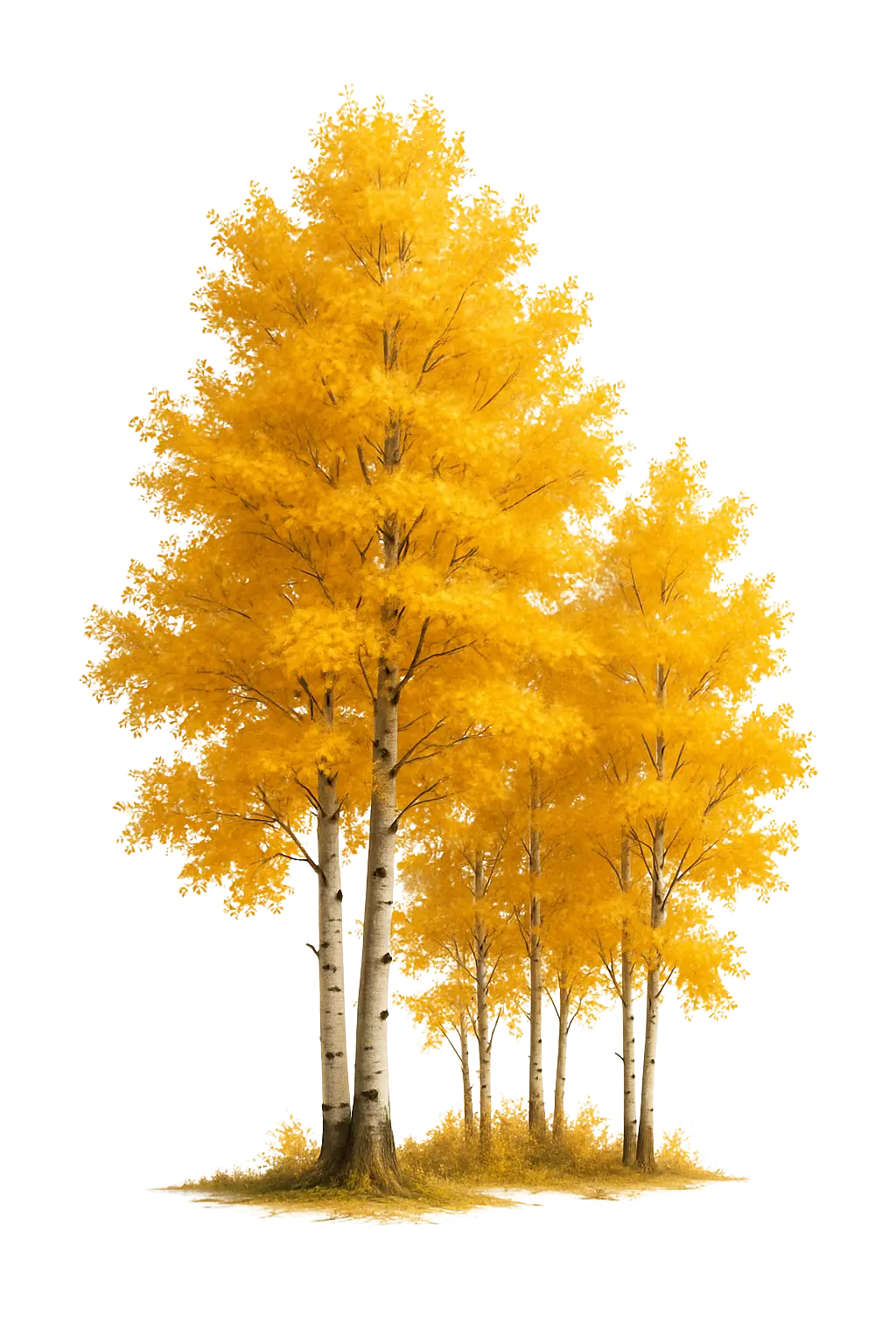 an illustration of aspen grove trees