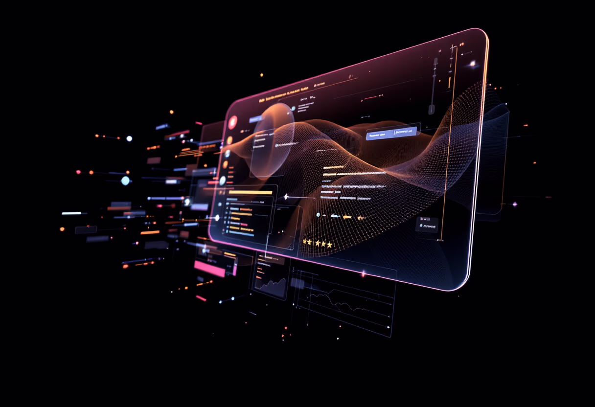 [digital project] image of a mobile device with an abstract ai developer tools interface, by itself