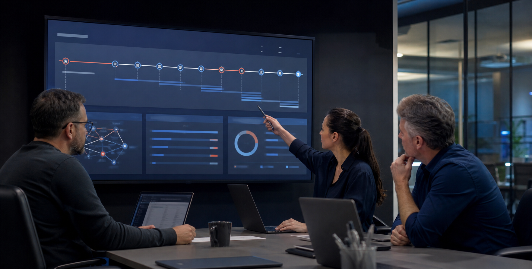 IT service desk team coordinating a major incident and response timeline