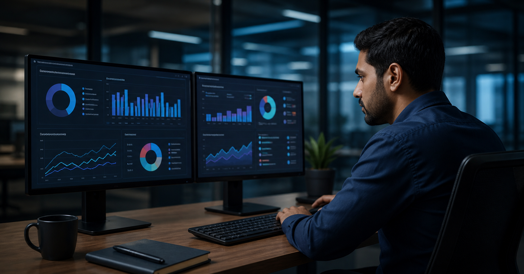 IT service reporting dashboard with SLA backlog and trend analysis