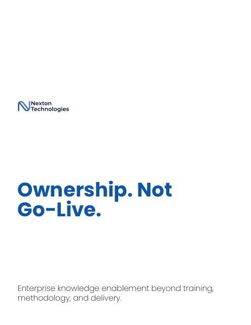 Cover of Ownership. Not Go-Live. by Nexton Technologies