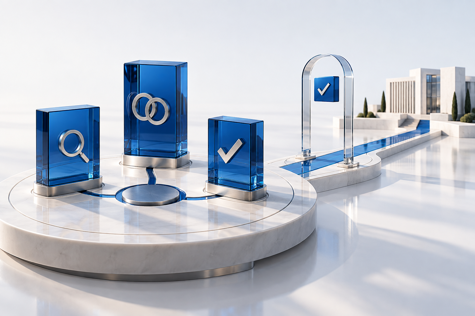 Conceptual illustration of collaborative agents and an approval checkpoint