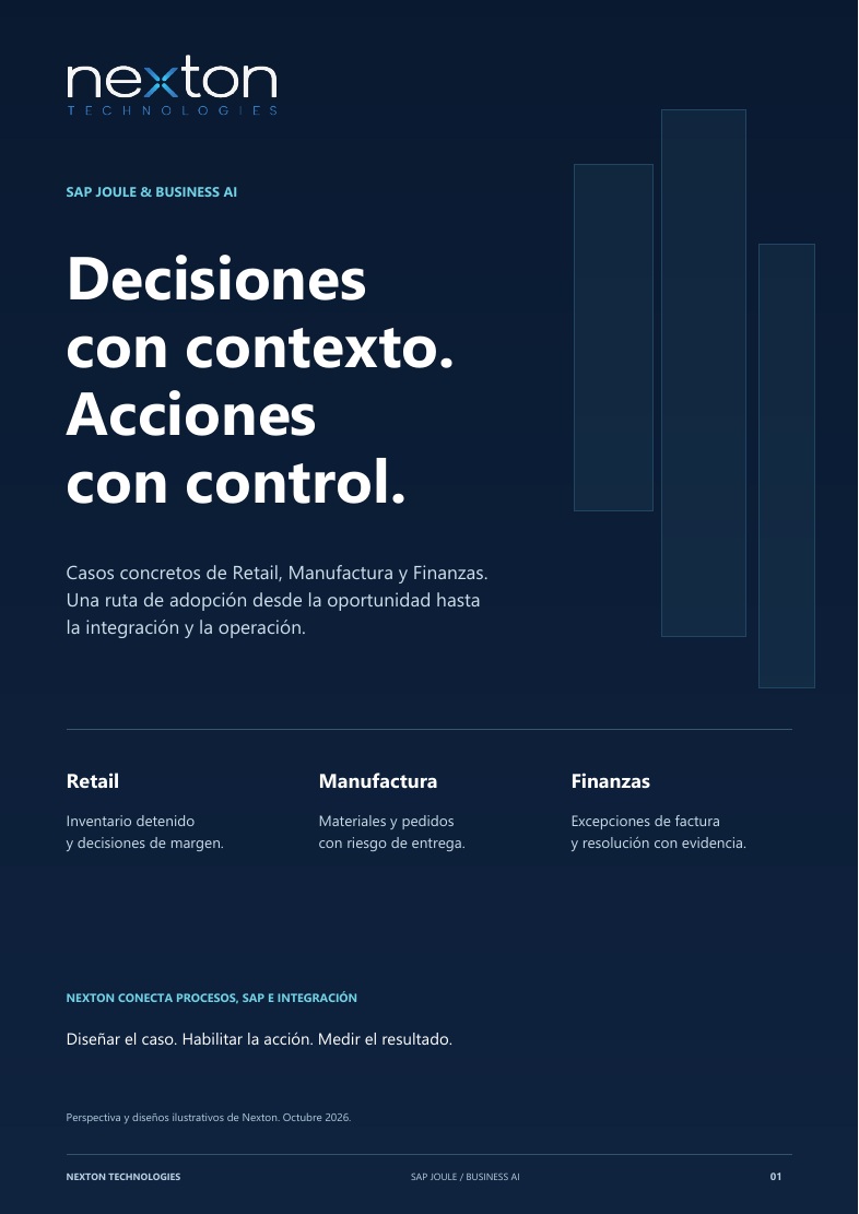 Portada del brochure general Nexton SAP Joule y Business AI