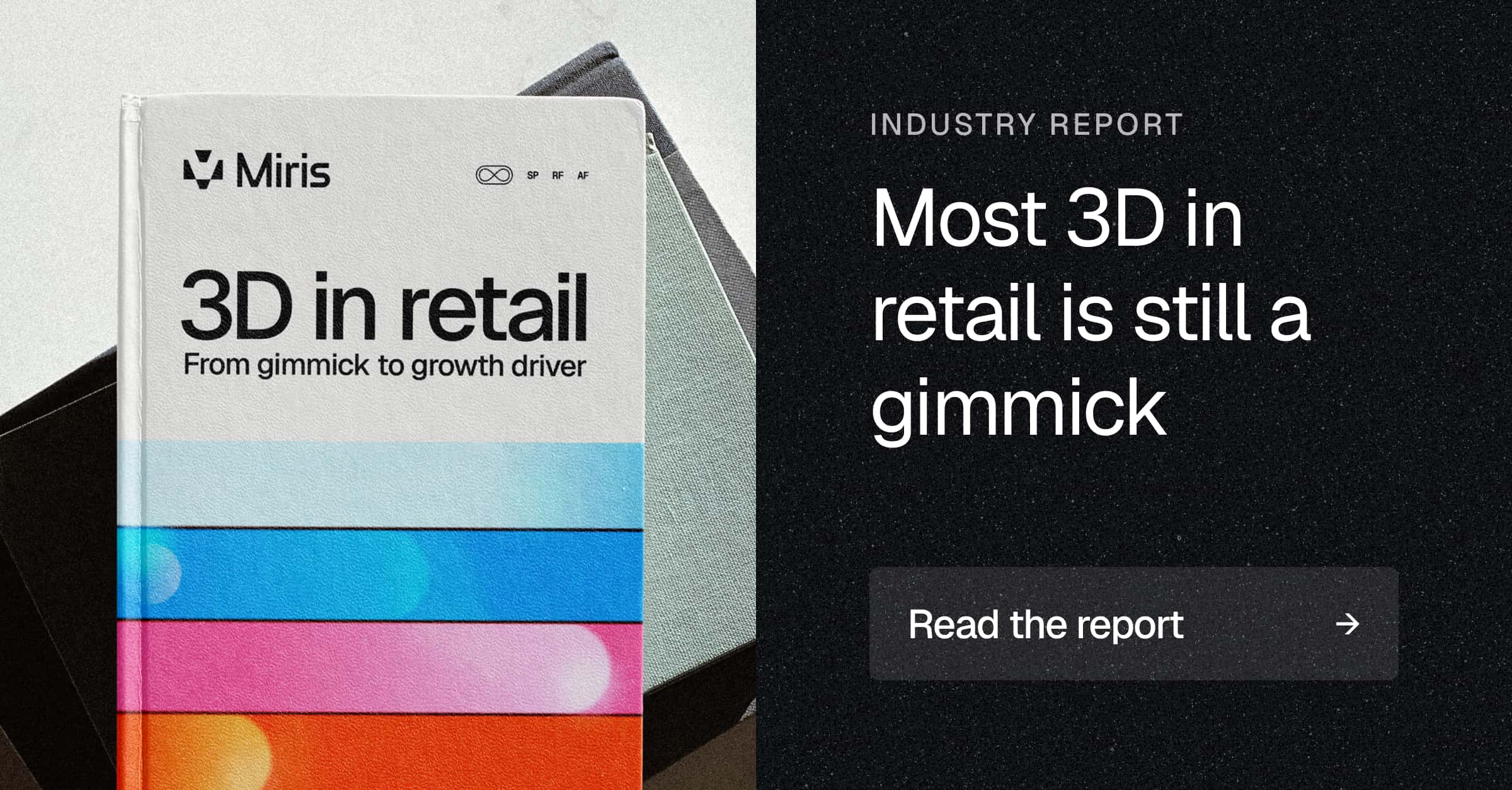 Graphic for Miris' new ebook on 3D in retail