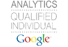 Text 'Analytics Qualified Individual' with the Google logo below it.