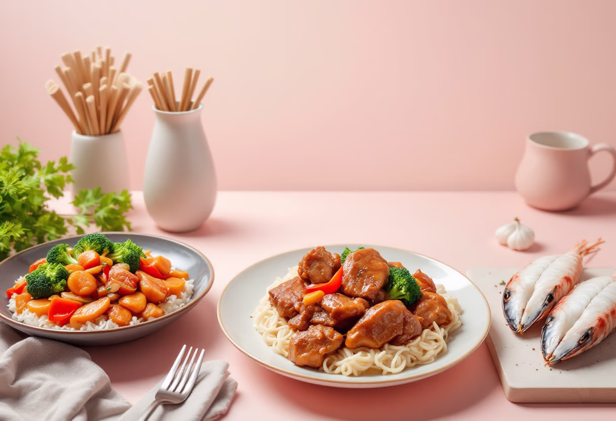 image of a main course assortment for a chinese restaurant