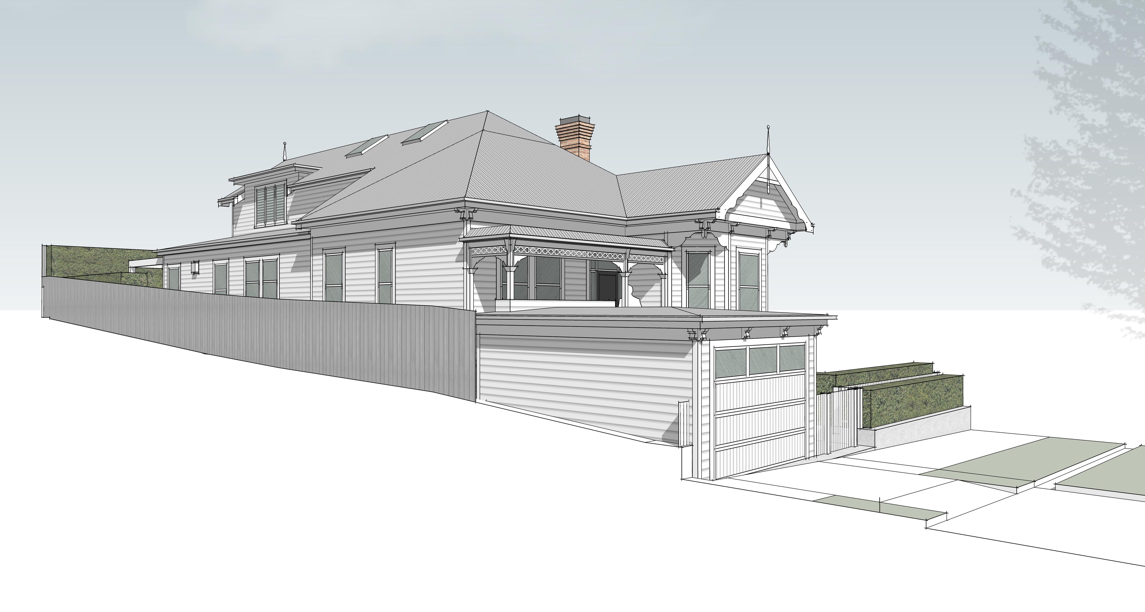 Render of Albany St House - side