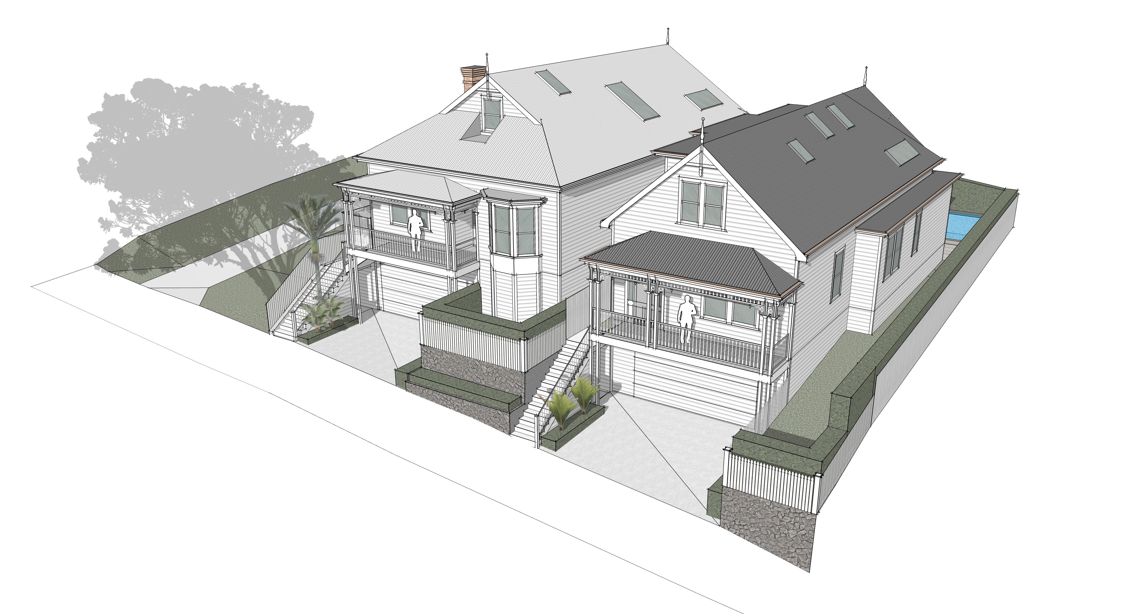 Render of Clarence St House - top