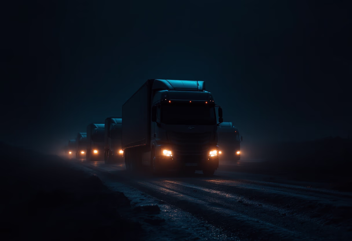 image of vehicle fleet for a moving & storage company