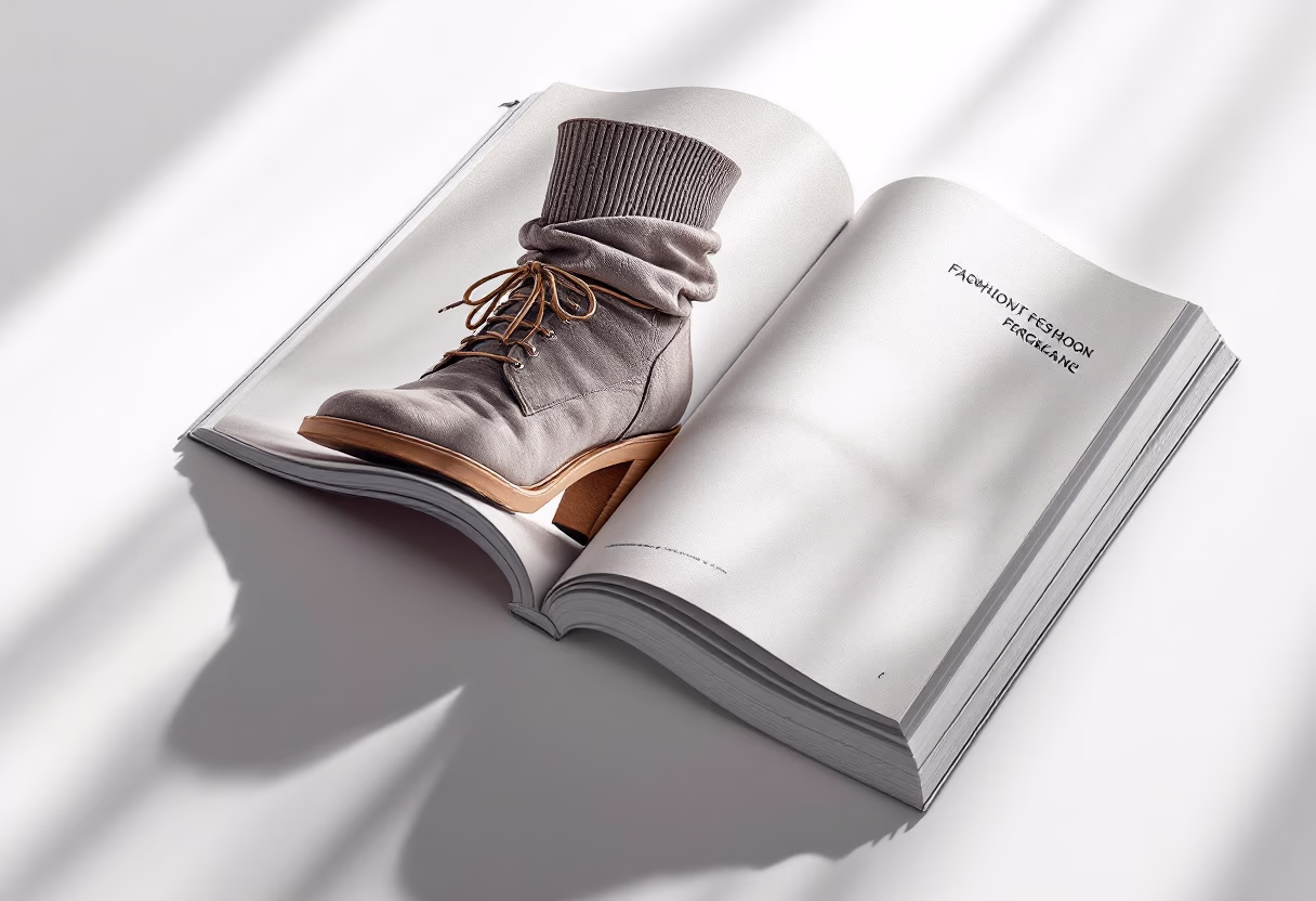 [digital project] image of fashion trends featuring footwear (displayed in a magazine)