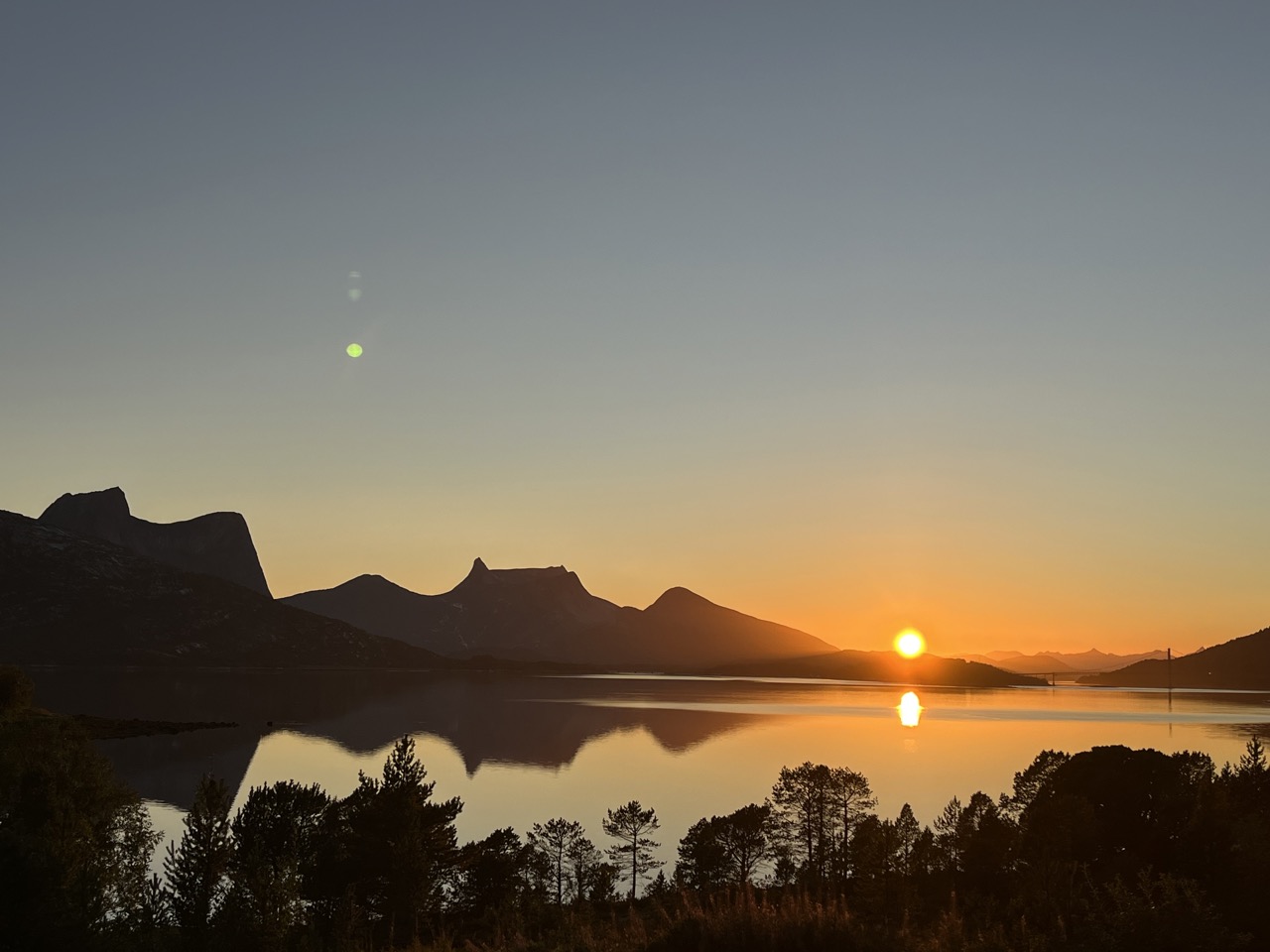 An orange sunset in Efjord