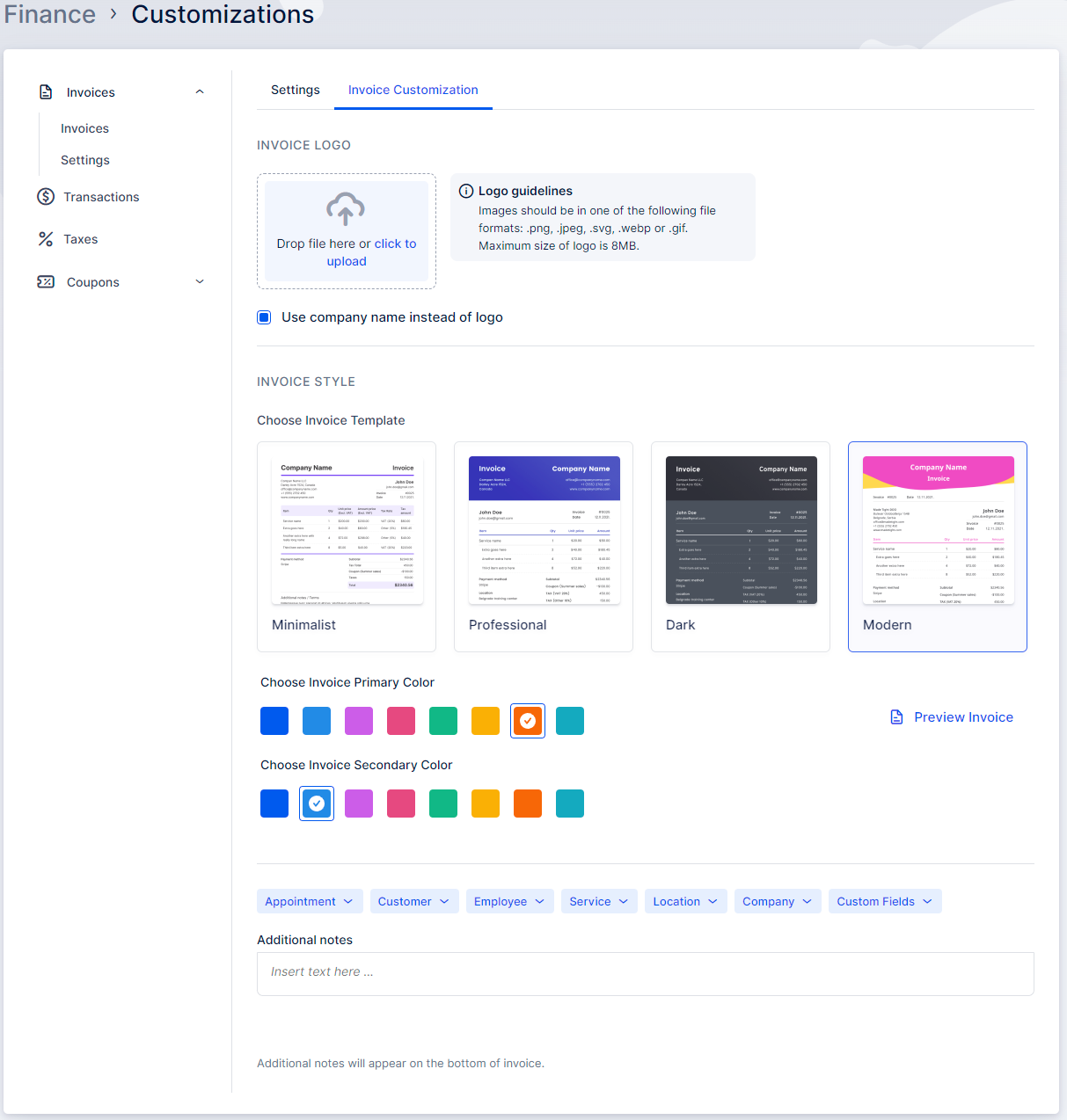 invoice-customization