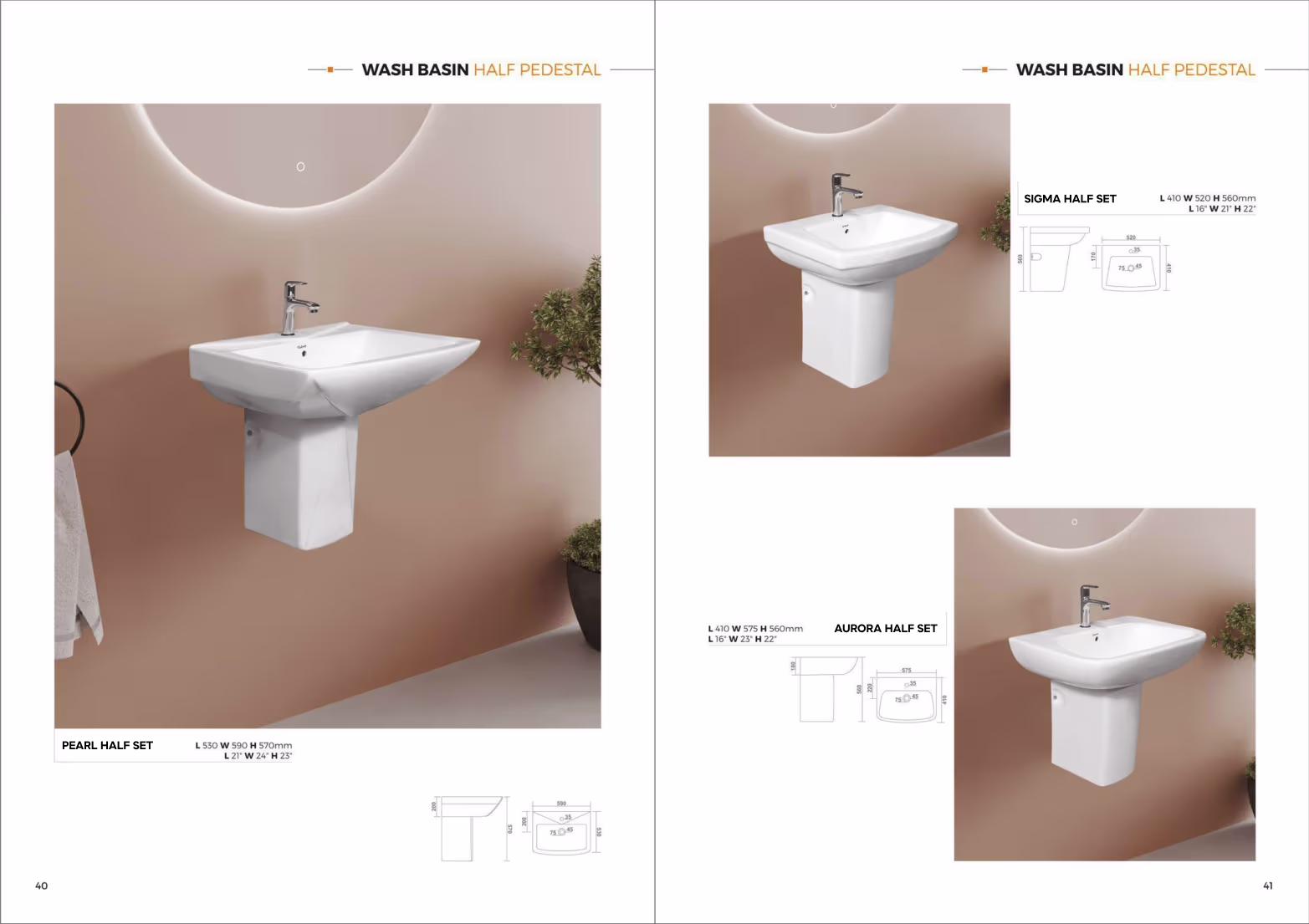 Wash Basin Half Pedestal