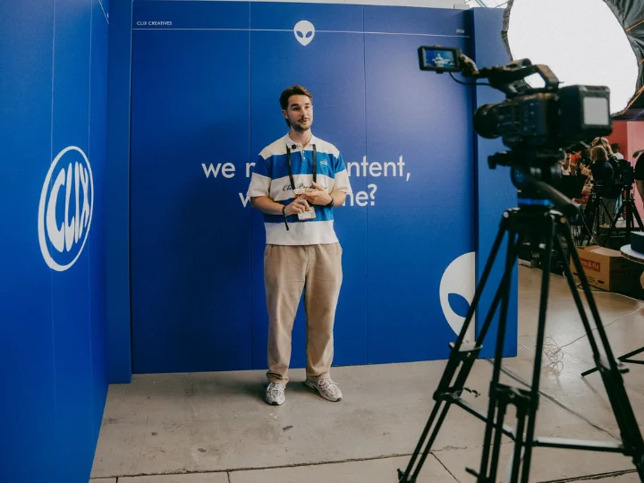 Product video production and commercial interview setup in a professional Copenhagen studio