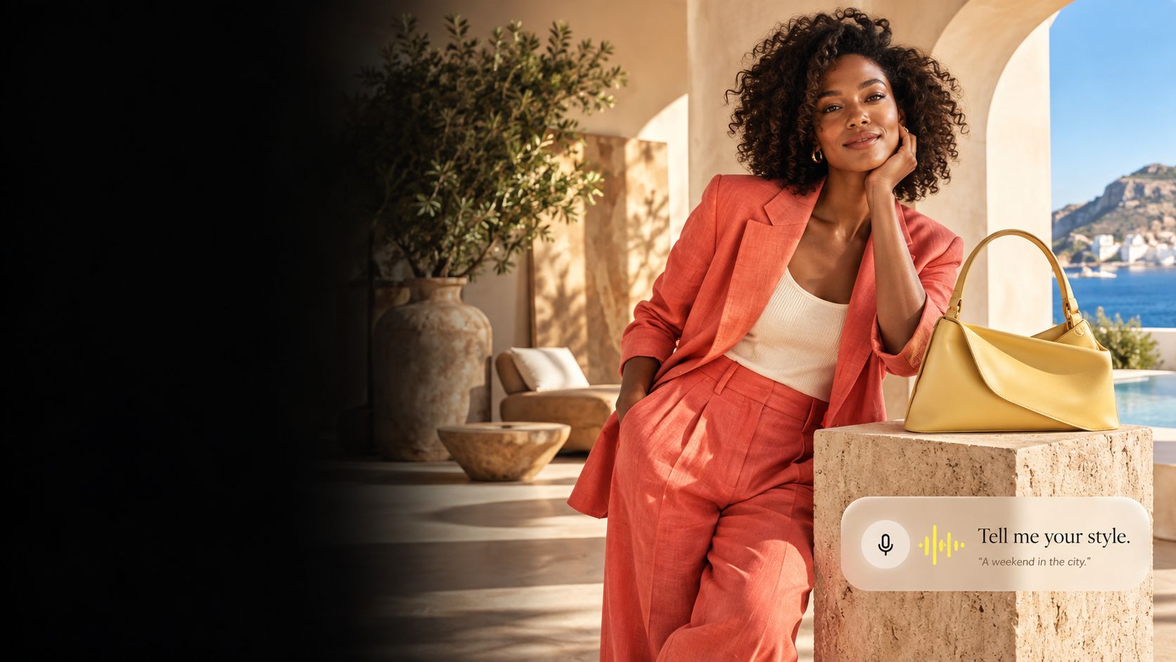 A shopper speaking to a voice-powered fashion ad: Tell me your style