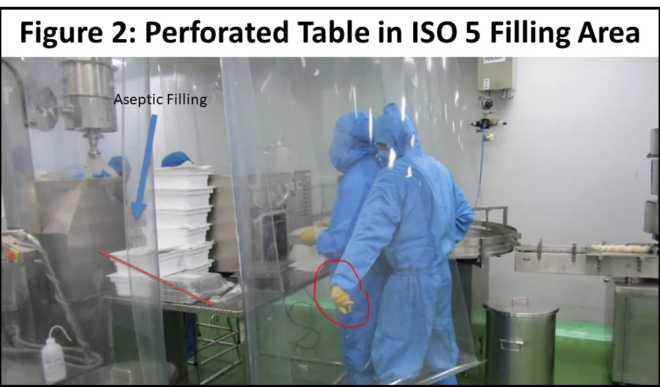 Figure 2 Perforated Table in ISO 5 Filling Area