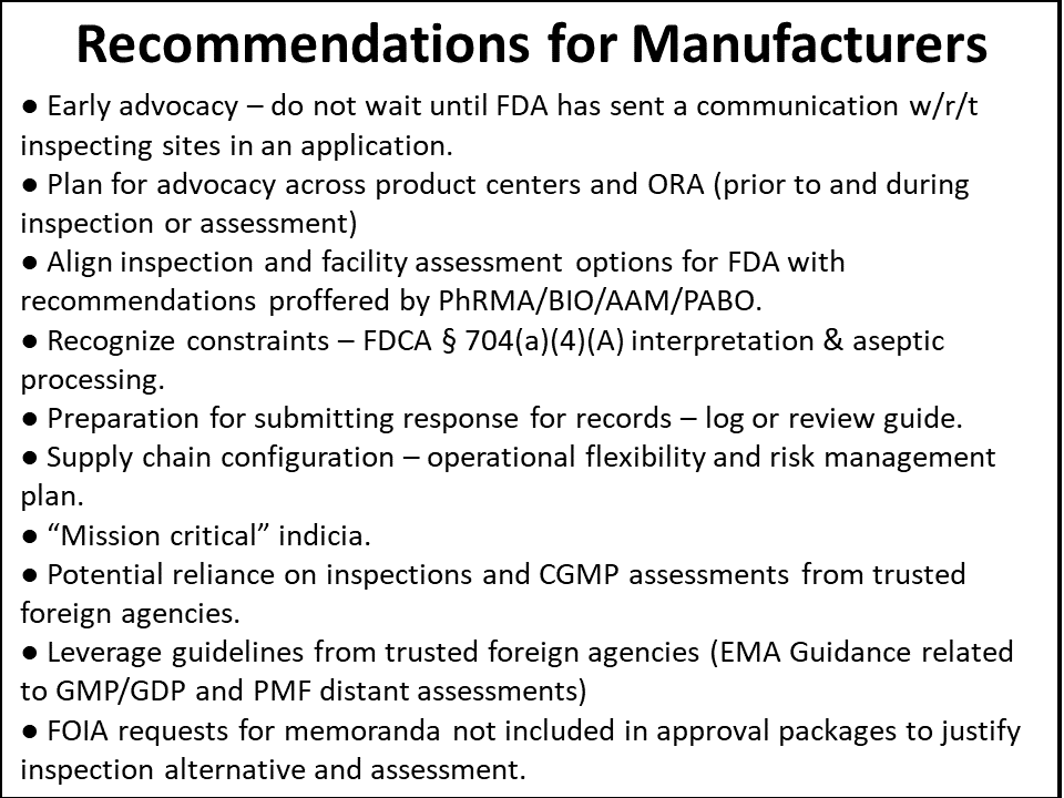 Figure 5 Recommendations for Manufacturers