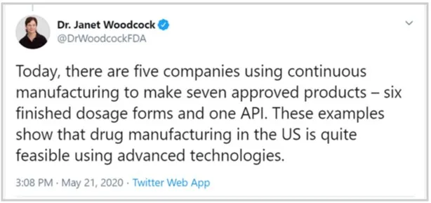 Dr. Janet Woodcock Tweet