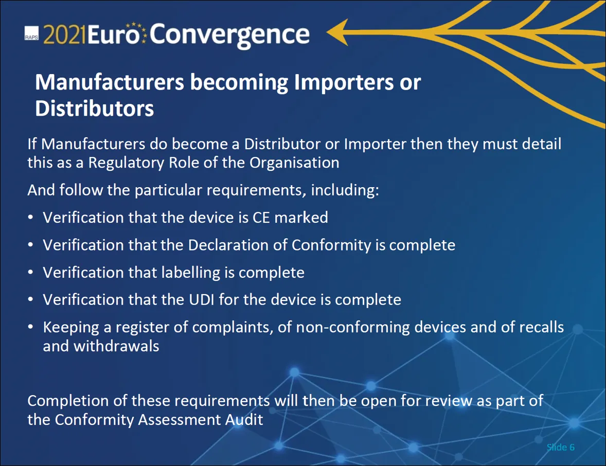 Figure 5 Distributor and Importer Requirements
