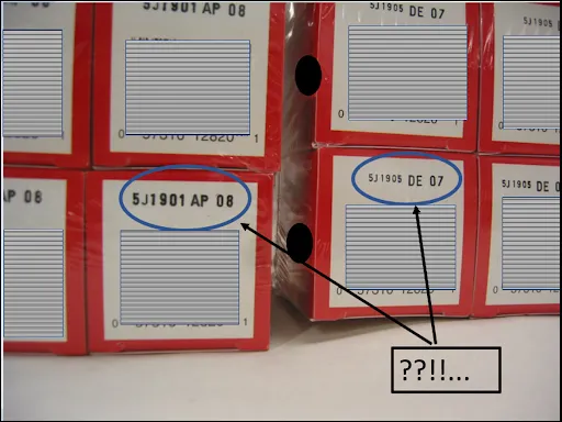 Figure 2 Expiration Dates on Two Batches