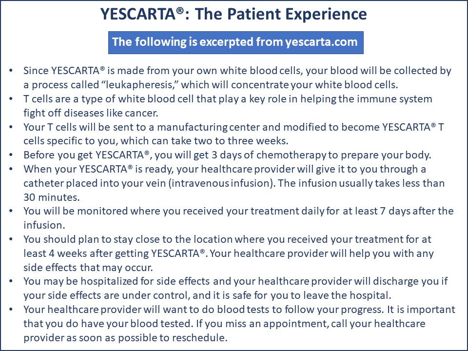 FIGURE 2 |  Patient Experience with a CAR T Product