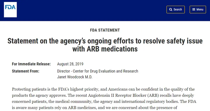 Recent Statement Regarding ARB Recalls