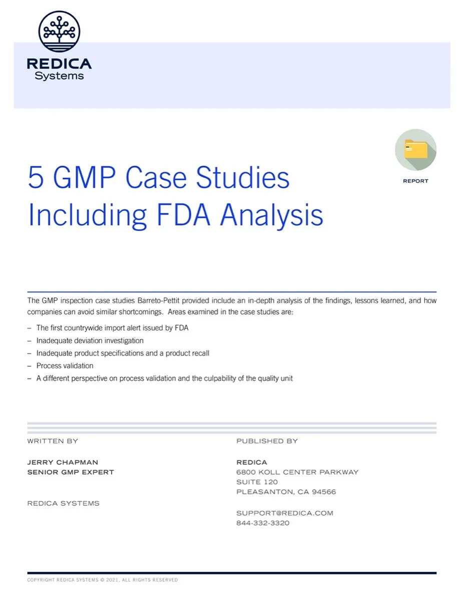 First page of the Report "5 GMP Case Studies"