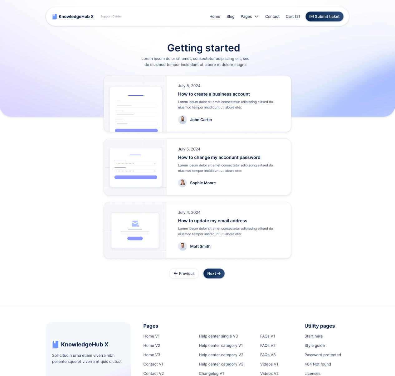 KnowledgeHub X - Help Center Category V2 Page - Help Center Webflow Template