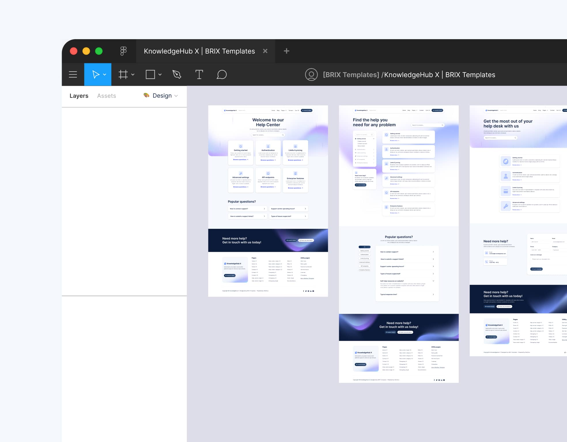 KnowledgeHub X - Figma File Included - Help Center Webflow Template