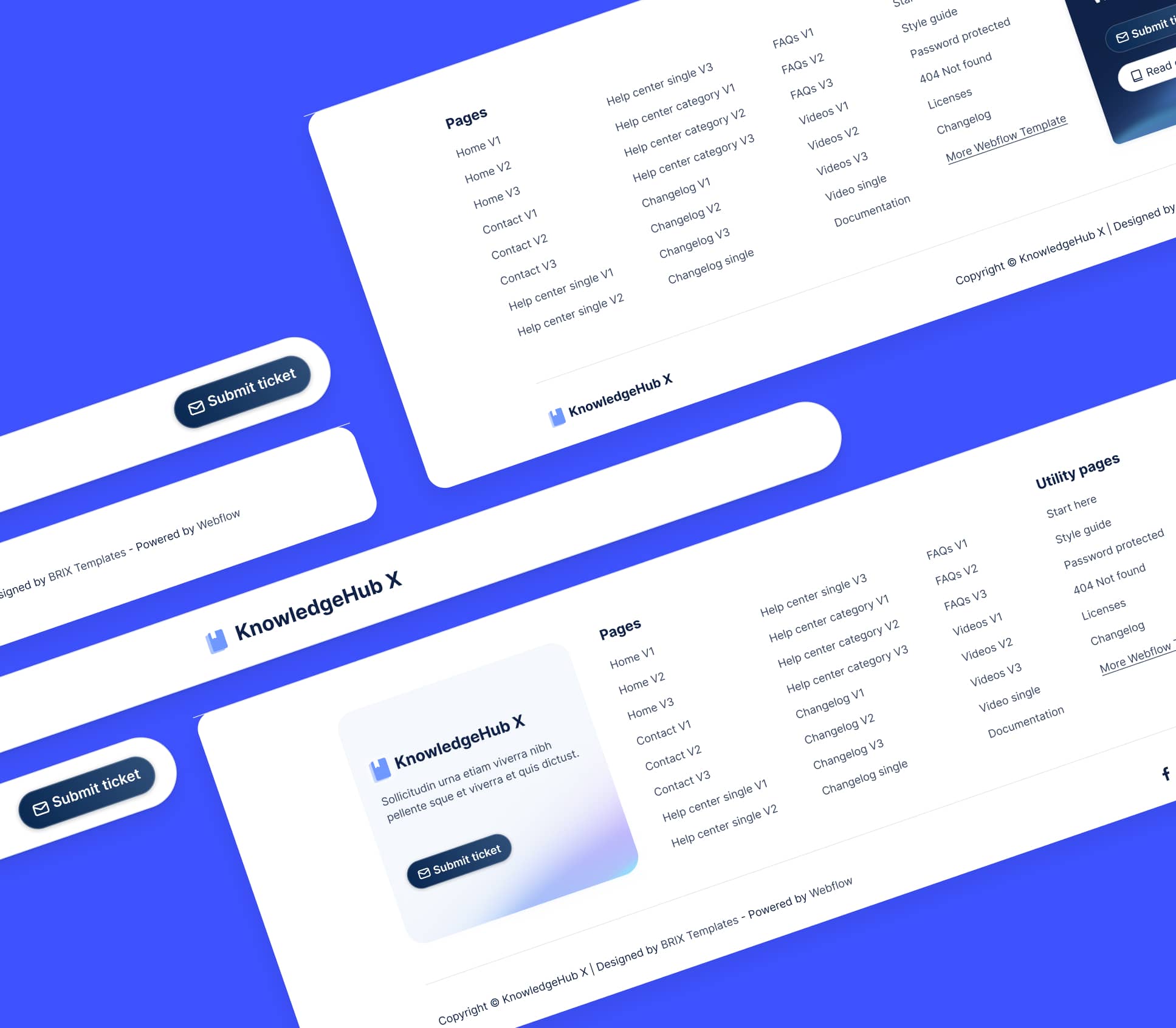 KnowledgeHub X - Headers And Footers - Help Center Webflow Template