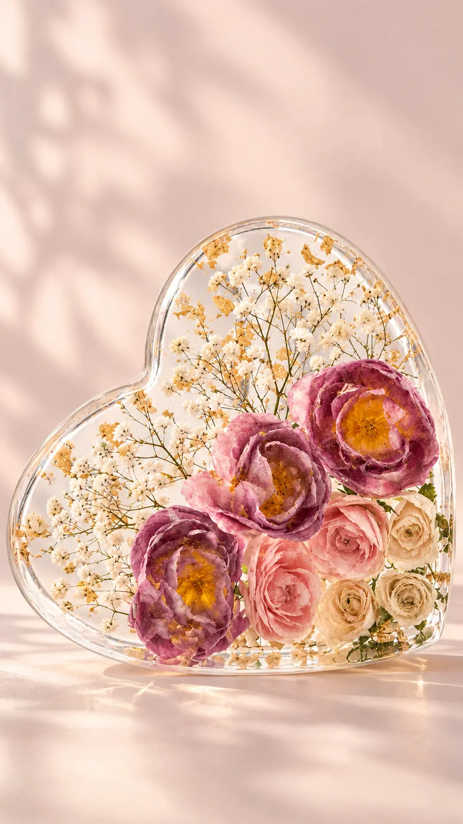 Corazon con flores secas