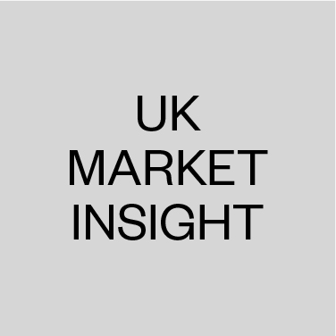 Text reading 'UK MARKET INSIGHT' in black capital letters on a light gray background.