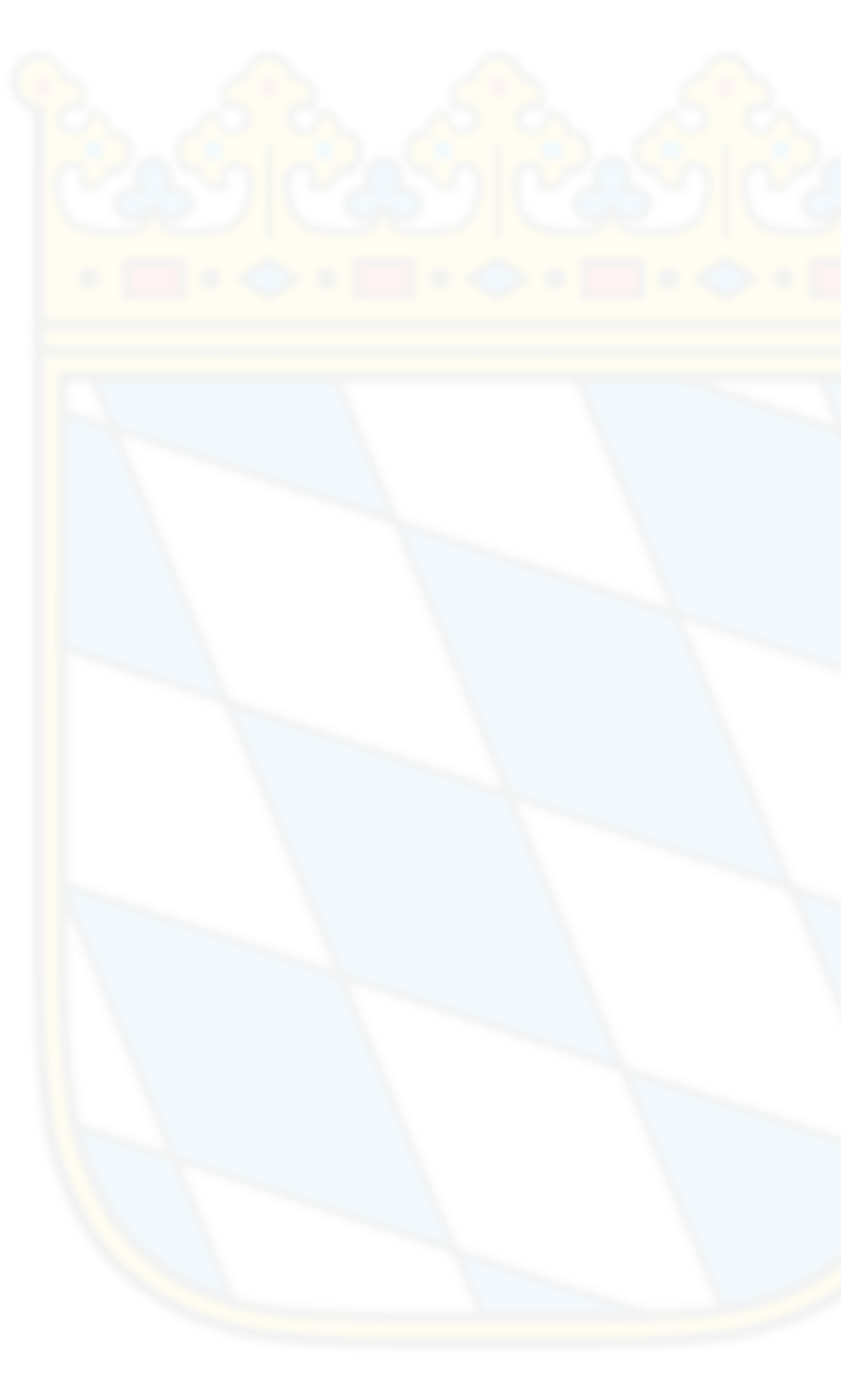 Wappen von Bayern mit blau-weißem Rautenmuster und goldenem Spiegel mit Juwelen.