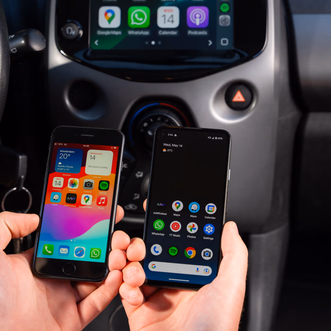 Two smartphones next to each other