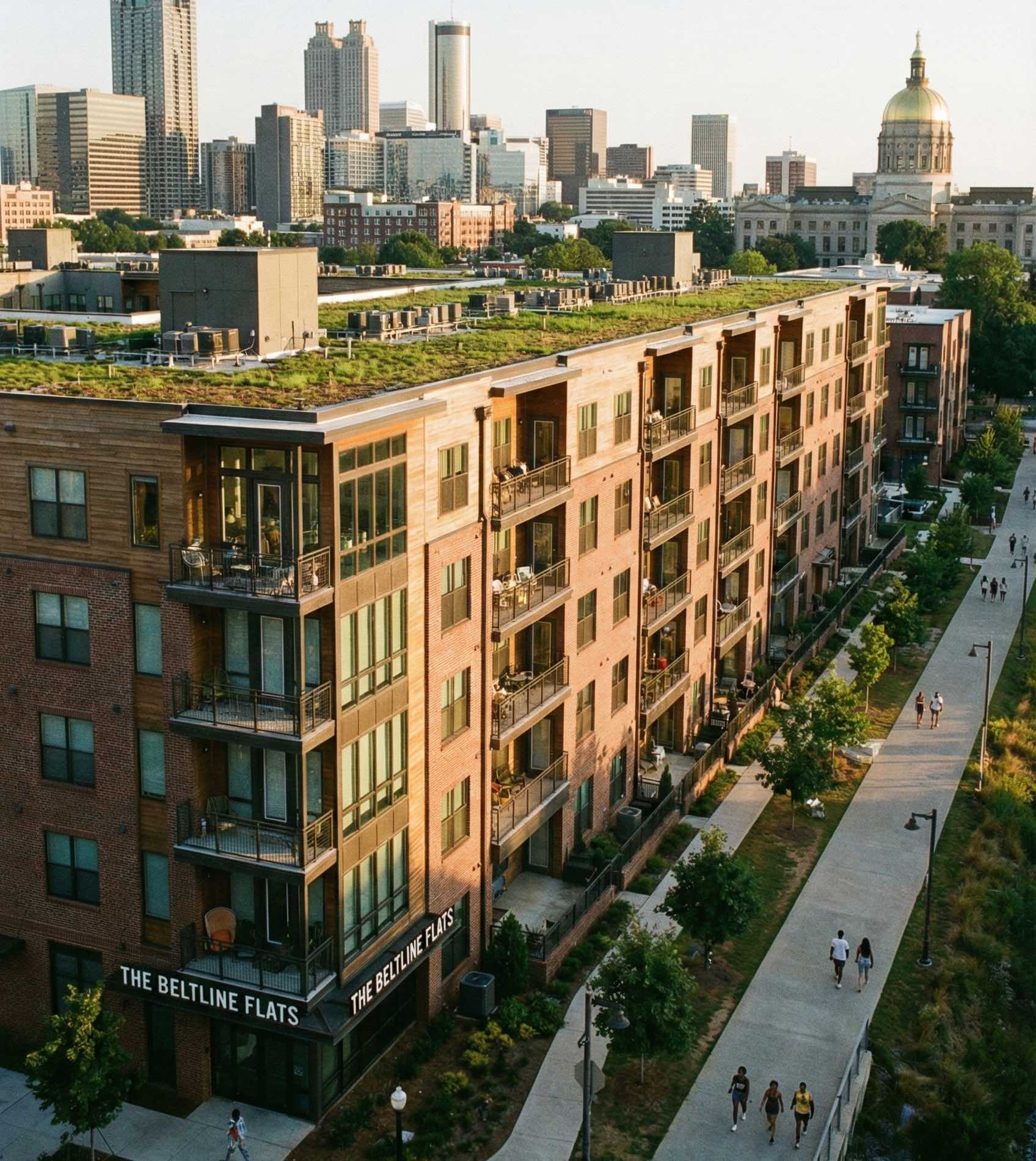 Multifamily apartment at night