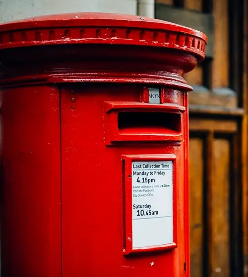 Close up of a Royal mail letterbox
